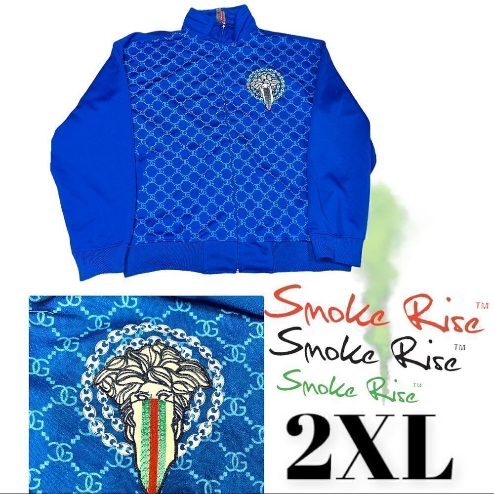 SMOKE RISE Men’s 2XL Track Jacket Royal Blue
